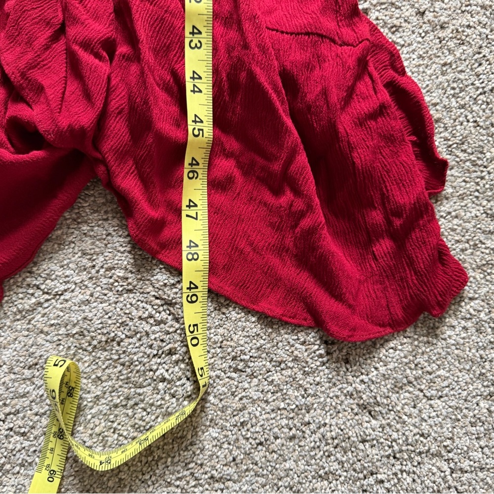 NWT Altar’d State Midi Ruffle Dress in Burgundy Red Size XS Holiday Party Guest - Picture 15 of 16